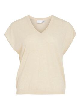T-shirt Vila Videsha beige pour femme