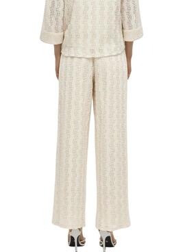 Pantalons Vila Vilumena beige pour femme