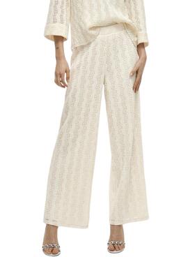 Pantalons Vila Vilumena beige pour femme