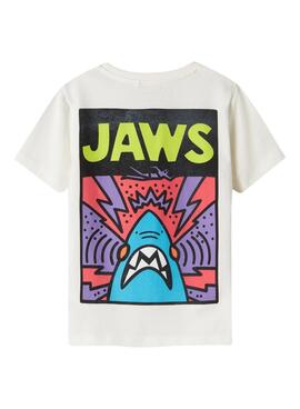  T-shirt Name It Makai Jaws beige régulier pour enfant