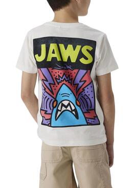  T-shirt Name It Makai Jaws beige régulier pour enfant