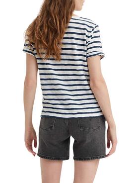 Maillot Levis Margot à rayures bleu et blanc pour femme