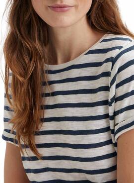 Maillot Levis Margot à rayures bleu et blanc pour femme
