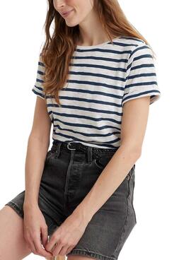 Maillot Levis Margot à rayures bleu et blanc pour femme