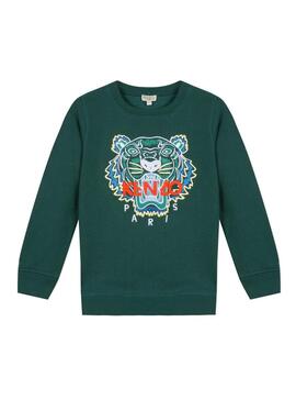 Sweat Kenzo Tiger Vert pour Enfante