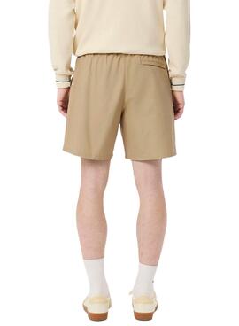Short en popelina beige de Lacoste para hombre.