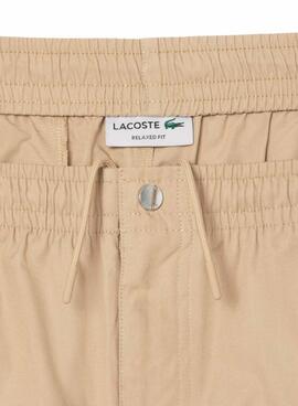 Short en popelina beige de Lacoste para hombre.