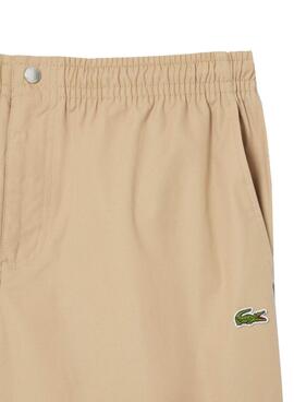 Short en popelina beige de Lacoste para hombre.