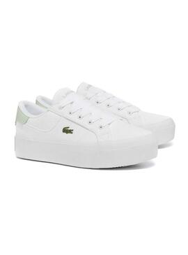 Chaussures Lacoste Ziane blanches et vertes pour femmes