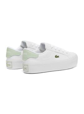 Chaussures Lacoste Ziane blanches et vertes pour femmes