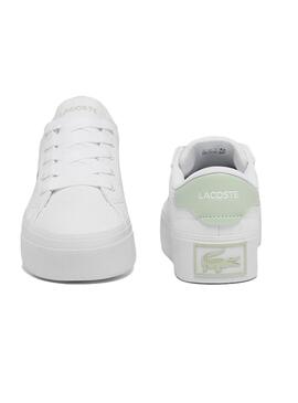 Chaussures Lacoste Ziane blanches et vertes pour femmes