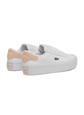 Chaussures Lacoste Ziane blanches et roses pour femmes