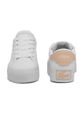 Chaussures Lacoste Ziane blanches et roses pour femmes
