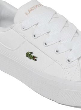 Chaussures Lacoste Ziane blanches et roses pour femmes