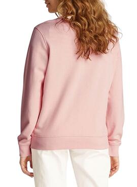 Sweat à capuche Tommy Jeans Essential Logo rose pour femme.