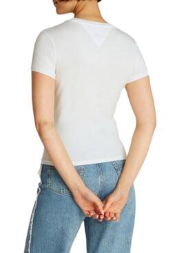 T-shirt Tommy Jeans slim blanc pour femme.
