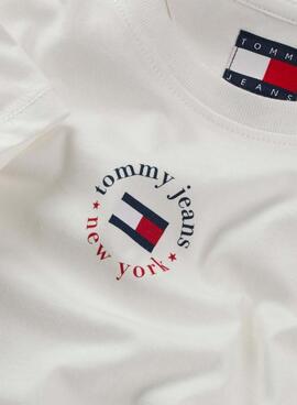 T-shirt Tommy Jeans slim blanc pour femme.