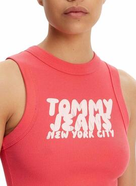Débardeur Tommy Jeans Bubble Tank corail pour femme