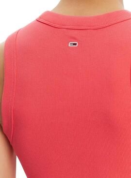 Débardeur Tommy Jeans Bubble Tank corail pour femme