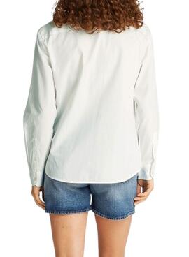 Chemise Tommy Jeans Pinstripe blanc pour femme