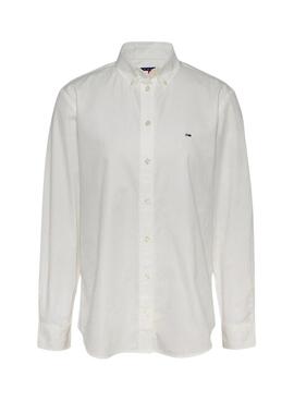 Chemise Tommy Jeans Pinstripe blanc pour femme