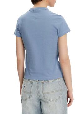  T-shirt Tommy Jeans Badge bleu pour femme
