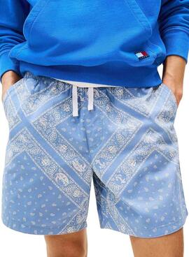 Shorts Tommy Jeans Paisley bleu pour homme
