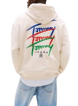 Sweatshirt Tommy Jeans Signature beige pour homme