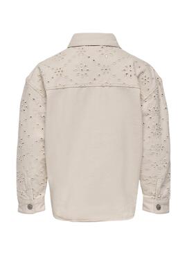 Veste Only Kids en crochet beige pour fille