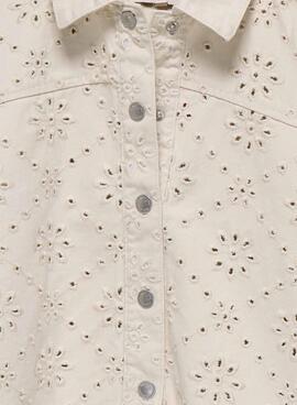 Veste Only Kids en crochet beige pour fille