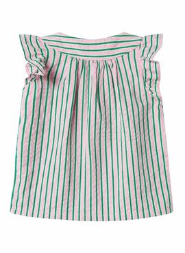  Blouse Name It Filone à rayures rose et verte pour fille