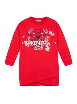 Kenzo Robe Tigre Rouge Pour Fille