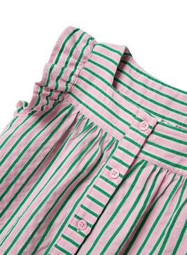  Blouse Name It Filone à rayures rose et verte pour fille