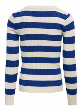 Top Only  Kogkarol rayures bleues et blanches pour fille.