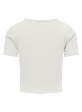  T-shirt   Only Kognessa blanc pour fille