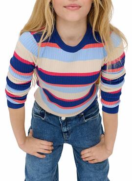 Haut uniquement enfants Kogkarol à rayures multicolores pour fille