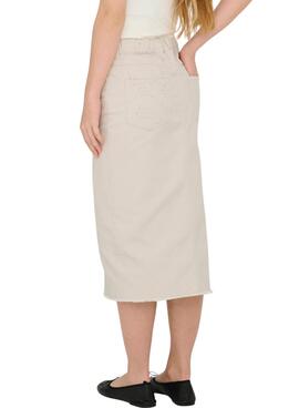 Jupe Only Kids Kogelsa Midi Crochet beige fille
