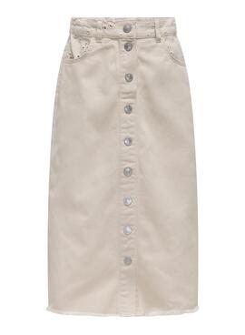Jupe Only Kids Kogelsa Midi Crochet beige fille
