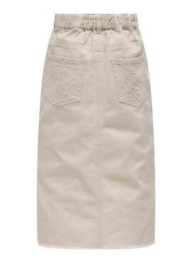 Jupe Only Kids Kogelsa Midi Crochet beige fille