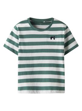 T-shirt Name It Fridy à rayures vertes pour garçon