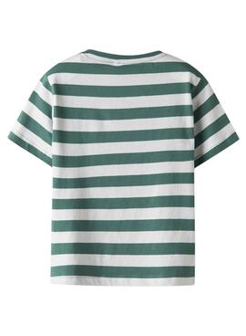 T-shirt Name It Fridy à rayures vertes pour garçon