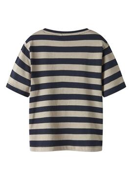 T-shirt Name It Fridy à rayures bleu marine pour garçon