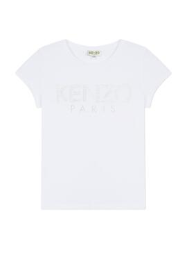 T-Shirt Kenzo Logo JG Blanc Pour Fille