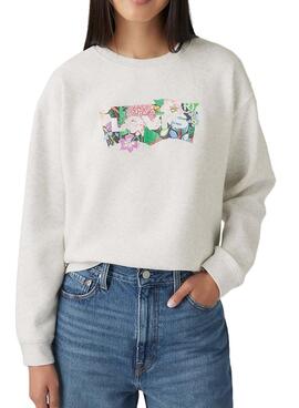 Sweatshirt Levis Coloring gris pour femme