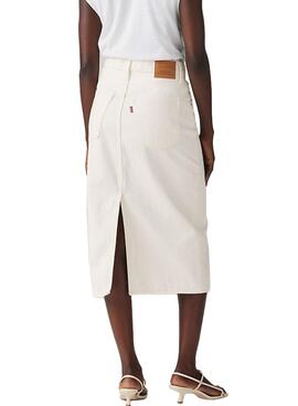 Jupe en jean midi blanc Levi's pour femme