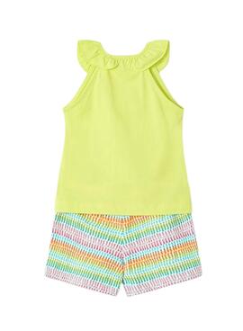 Ensemble de short Mayoral avec des applications vertes pour fille.