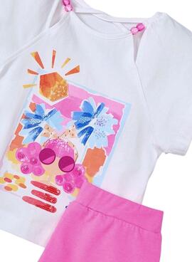 Ensemble Mayoral short camélia rose pour fille