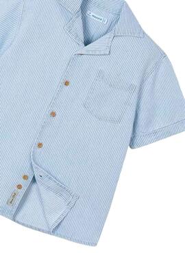 Chemise Mayoral en denim à rayures bleues pour garçon