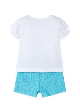 Ensemble Mayoral point fantaisie blanc bleu fille
