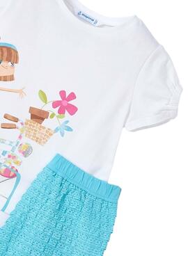 Ensemble Mayoral point fantaisie blanc bleu fille